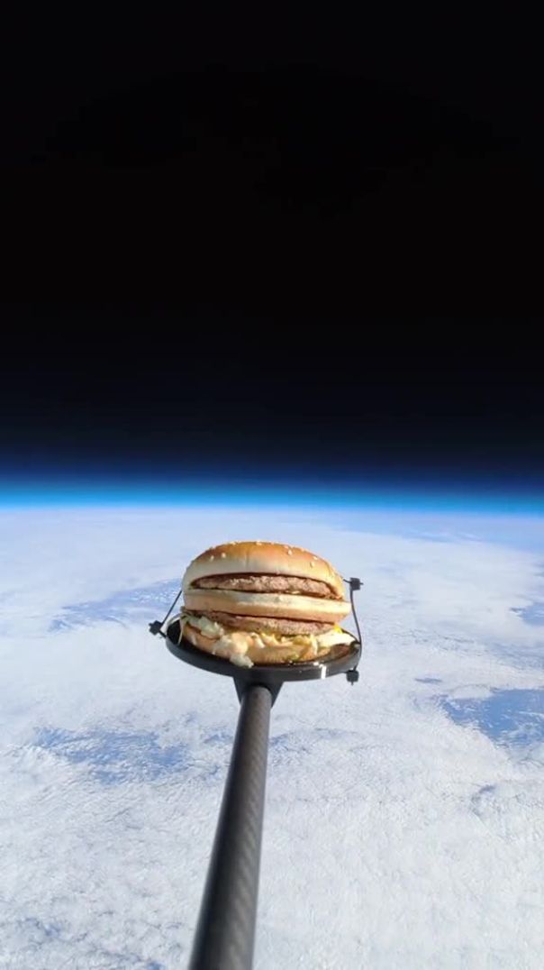 A burger going to space